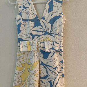 Floral V-Neck Dress with Bow